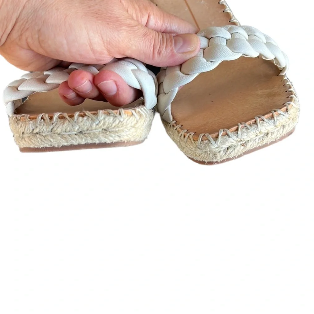 Dolce Vita Cream Braided Espadrille Wedge Sandals